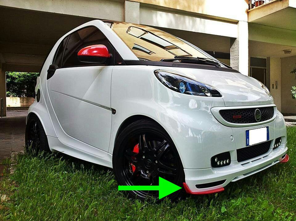 Smart Fortwo 451 BRABUS-Style Front Bumper Canards